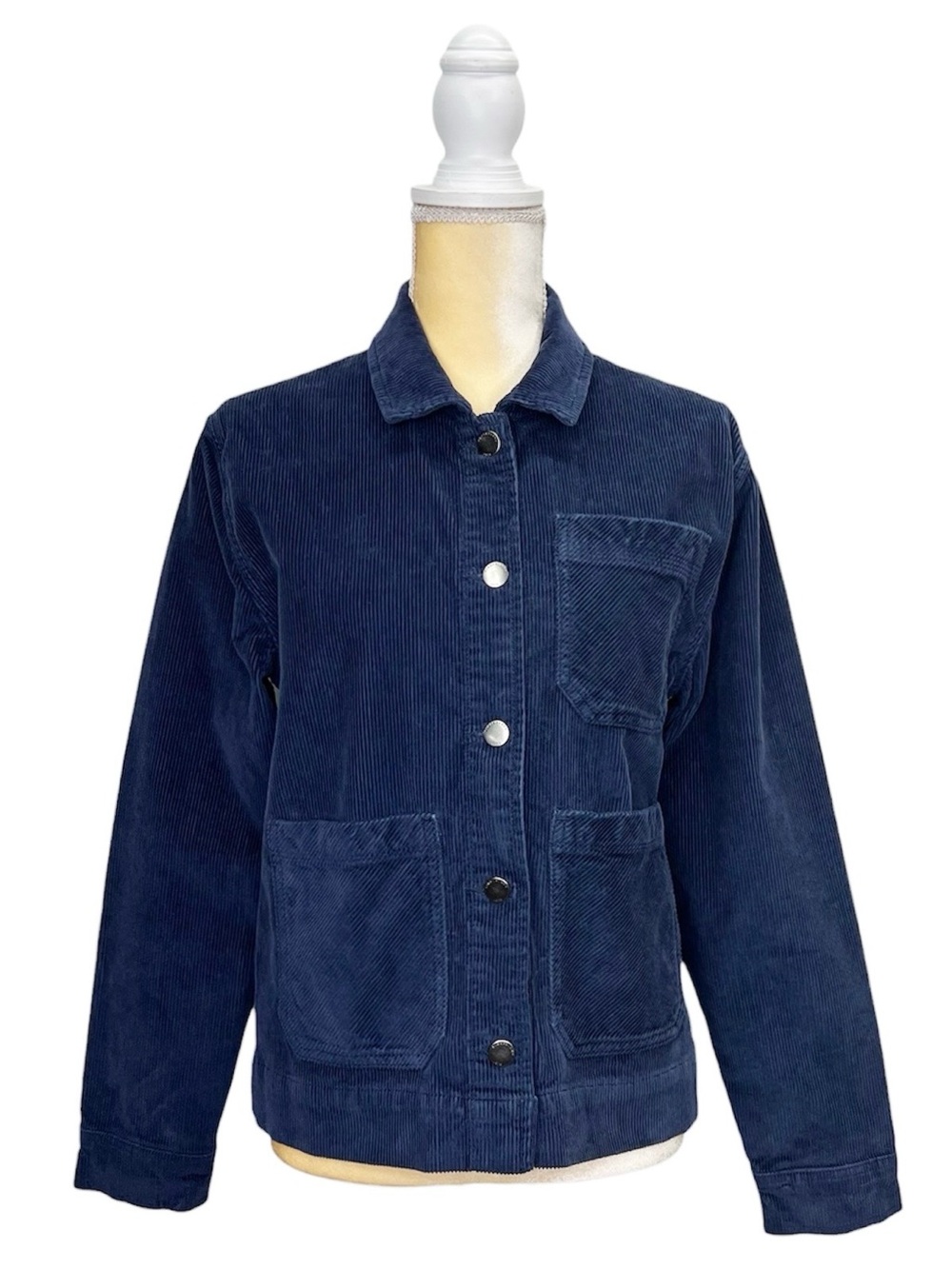 Timberland Women's Kempshire Corduroy Chore Jacket Navy Blue Size Small EUC